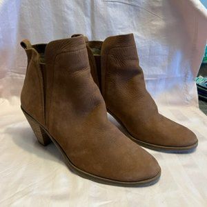 LUCKY BRAND Women's Leather Suede Booties   Tan   Size 8 1/2  Like New